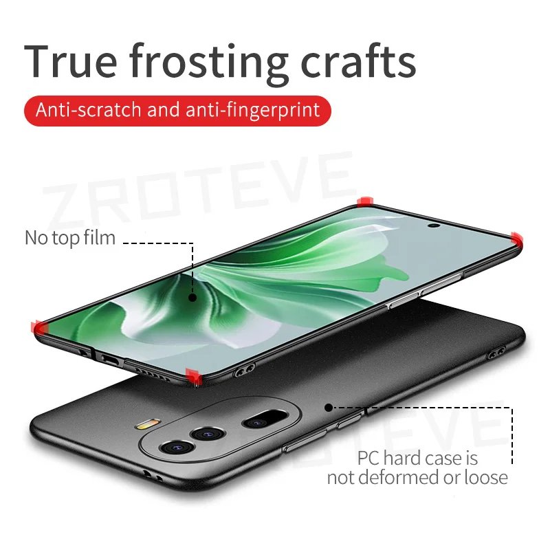 Reno11 Pro Case ZROTEVE Slim Frosted Hard PC Cover For Oppo Reno 11 10 Pro Plus + Reno10 Pro+ 5G Shockproof Global Phone Cases