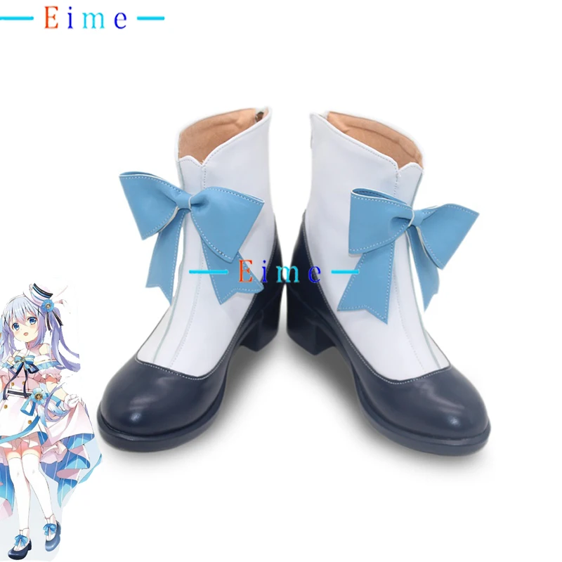 

Kafuu Chino Обувь для косплея Обувь из искусственной кожи Сапоги для вечеринки на Хэллоуин Аниме - это заказ кролика Реквизит для косплея на заказ
