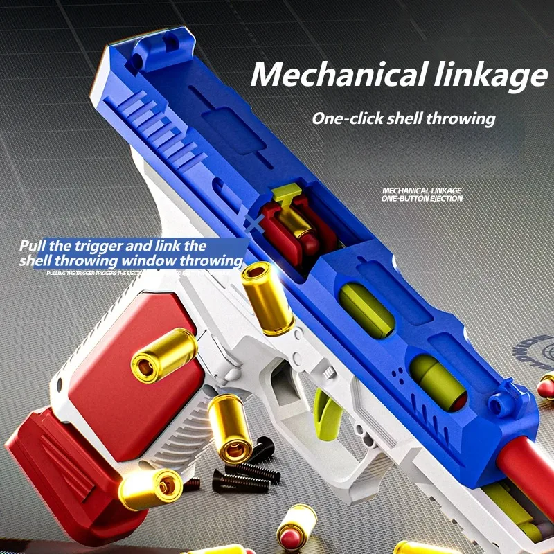 Outdoor Gun Toy Pistol Throwing Shell Soft Bullet Gun Sport Shooting Game Interactive Toys Launcher Model For Adult Toys Gift