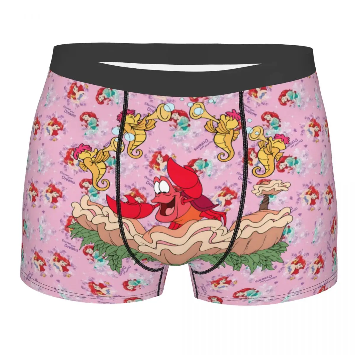 

Нижнее белье «Русалочка» на заказ, мужские дышащие трусы-боксеры Sebastian, шорты, мягкие трусы для мужчин