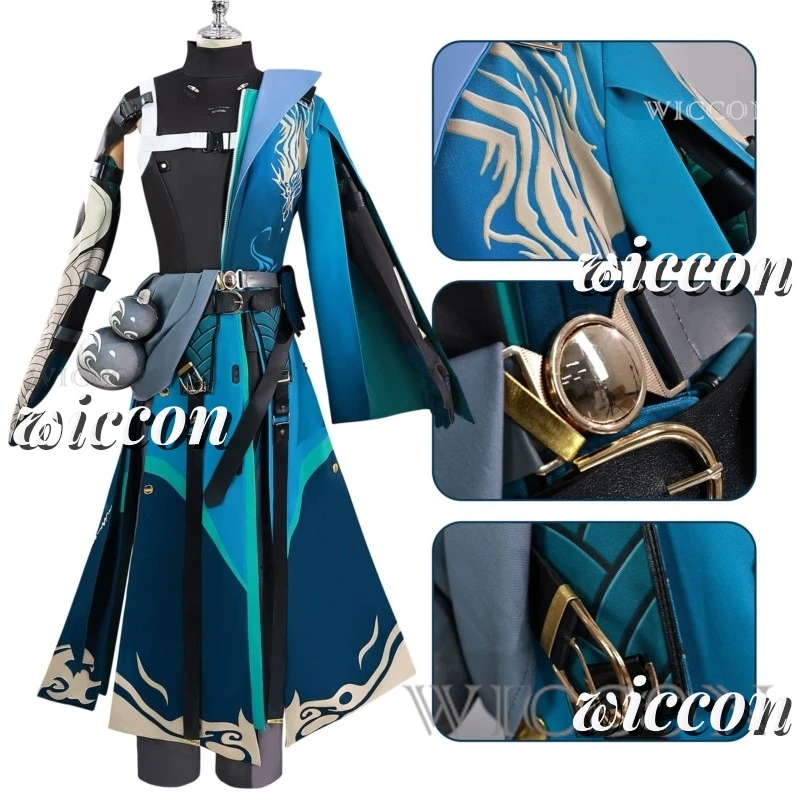 Jeu Wuthering Waves Anime Cosplay Costume pour adultes, boucles d'oreilles et perruque, Ji Yan Cos, ensemble de vêtements de fête d'Halloween, femme, nouveau