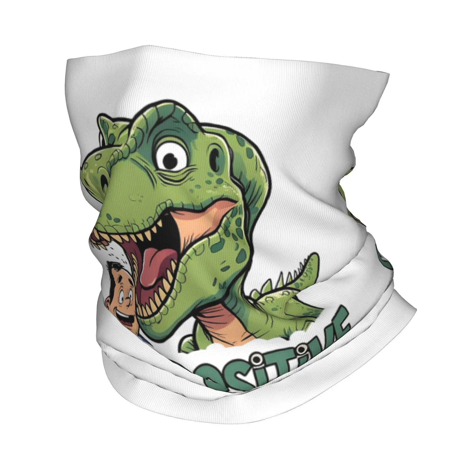 Stay Positive-pegatina de dinosaurio t-rex divertida, Bandana, polaina para el cuello, bufanda estampada para la cara, diadema multifunción para montar para hombres y mujeres