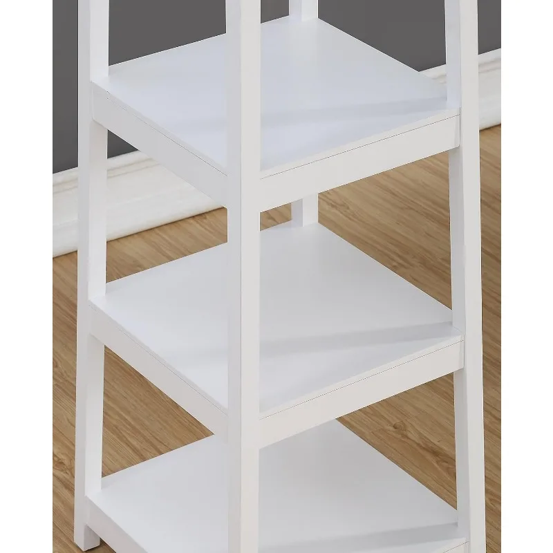 Vassen Coat Rack with 3-Tier Storage Shelves, White Finish
