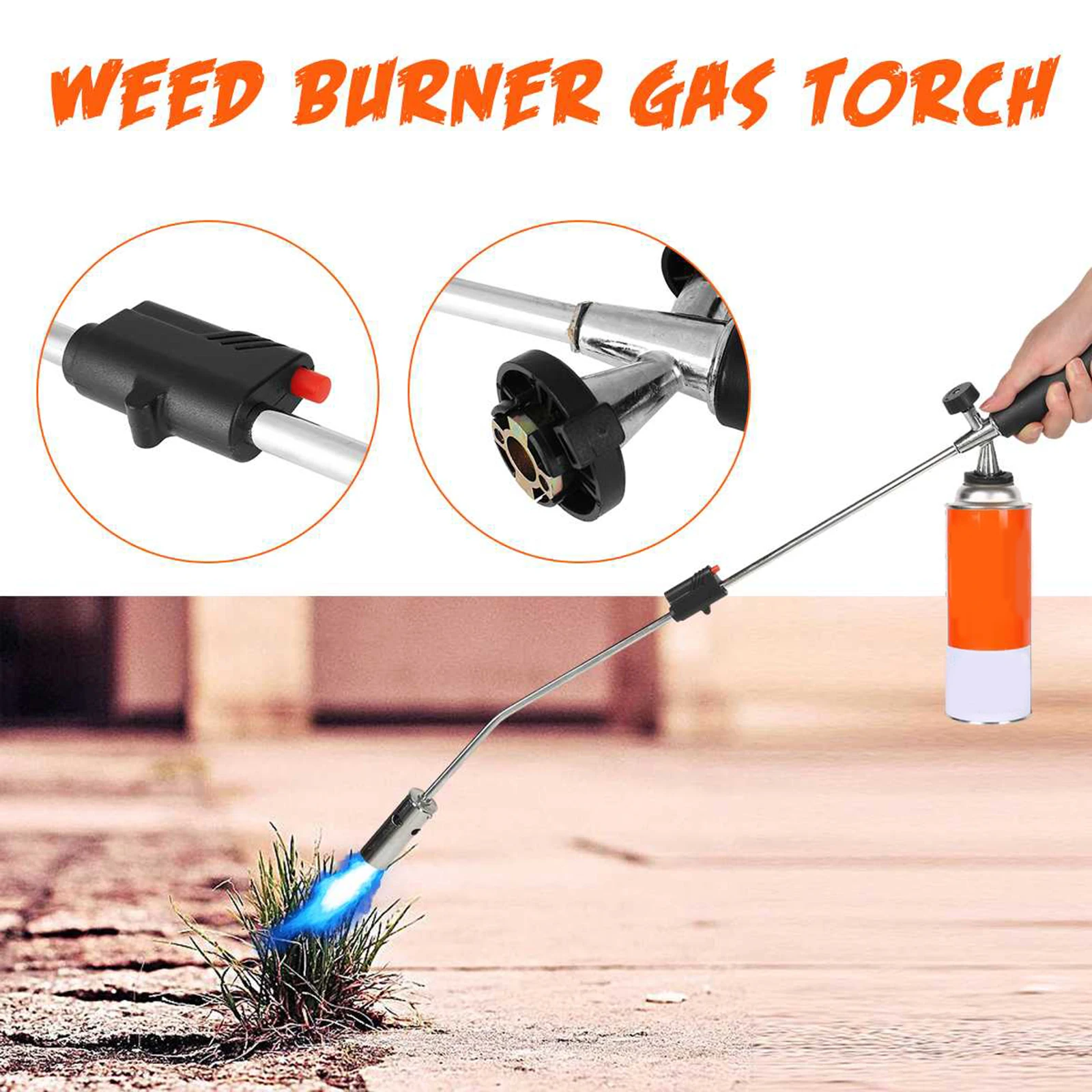 80cm Weeding Burner Gas Torch Fire Gun Gas Torch Welding Weeding Burner Torch Grass Burner Flamethrower for Outdoor BBQ Picnic