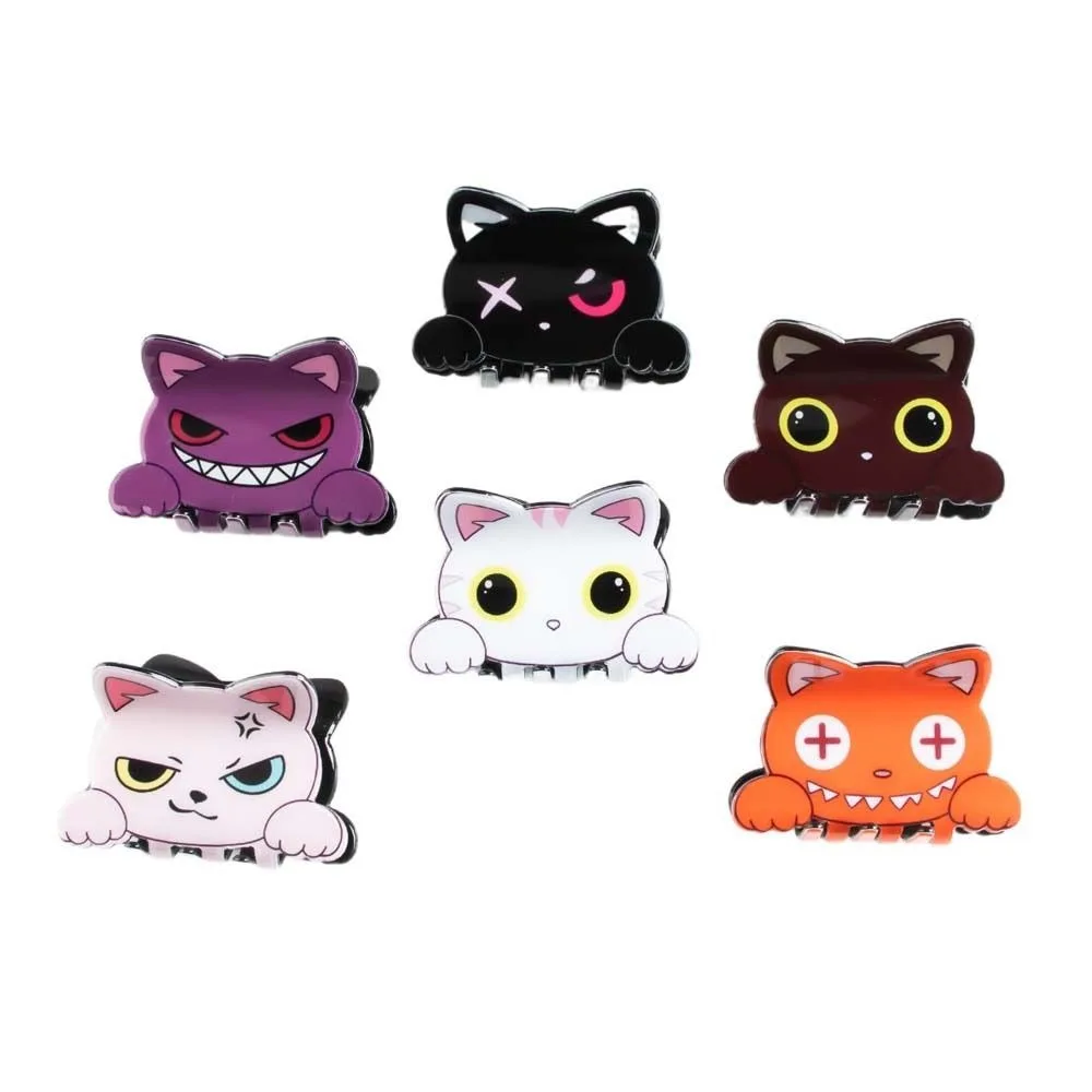 Cartoon Cat Hair Claw Acrylic Animals Shark Clip Mid Size Evil Face Hair Clips Headwear