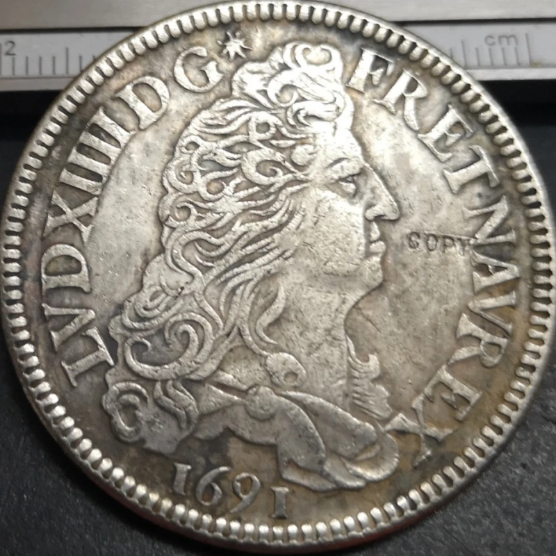 1690-1693 فرنسا-المملكة 1 Ecu - Louis XIV الفضة مطلي نسخة عملة (اختيار أي تاريخ واحد)