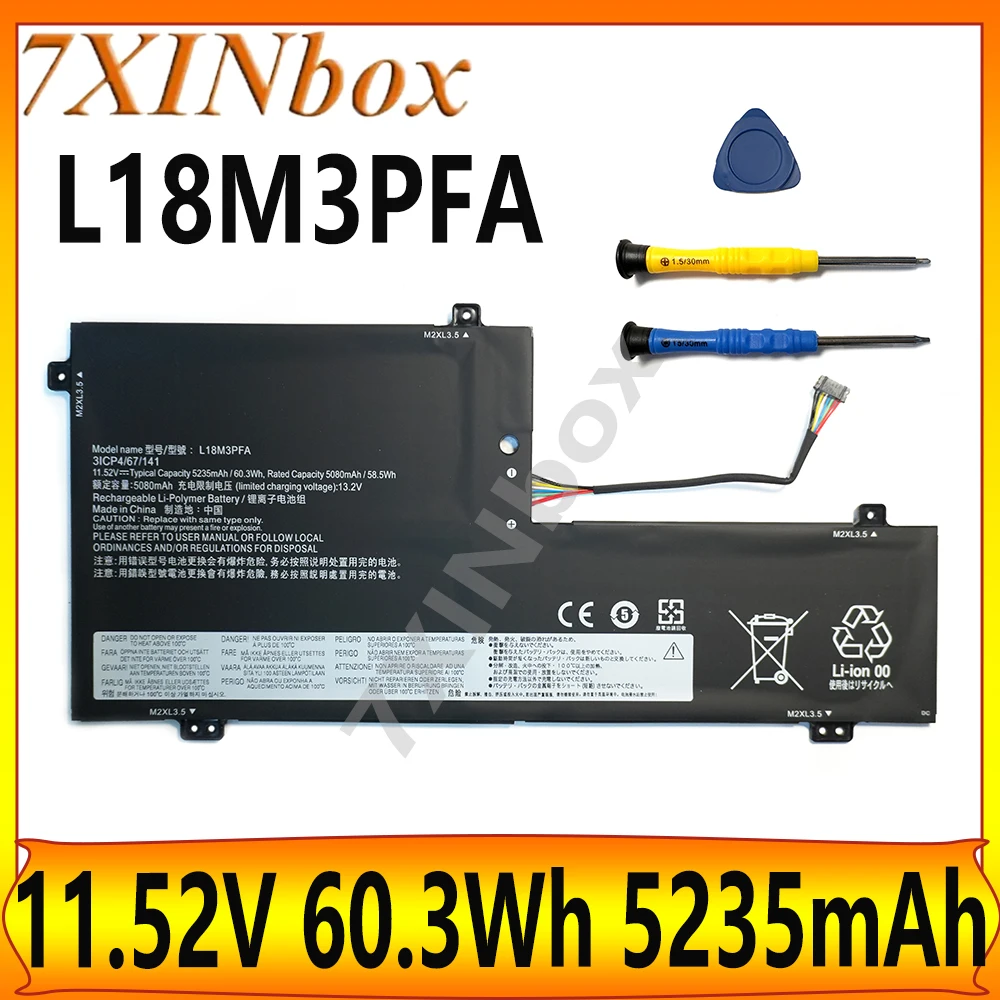 7XINbox L18M3PFA L18D3PF2 11.52V 60.3Wh 5235mAh OEM Battery For Lenovo Yoga C740-15IML C740-15IML-81TD 81TD0040GE Free tool