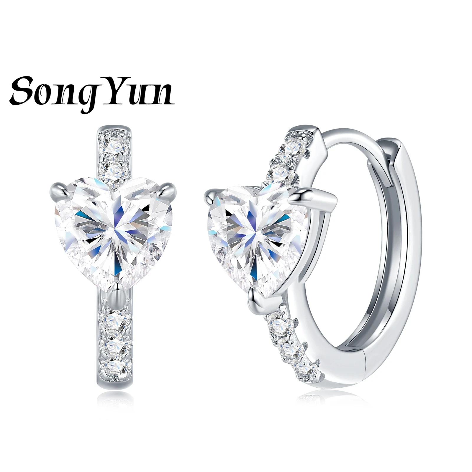 

SONGYUN Luxury Jewelry 925 Sterling Silver Earrings Moissanite Diamond Ear Cuff Casual Women 18K Gold Plated SYT Patent Earring
