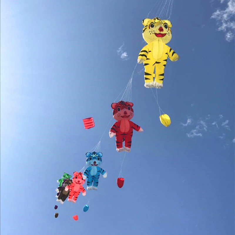 free shipping large inflatable kite tiger kite outdoor toys giant dragon kite string reel animal kites parachute kite papalote