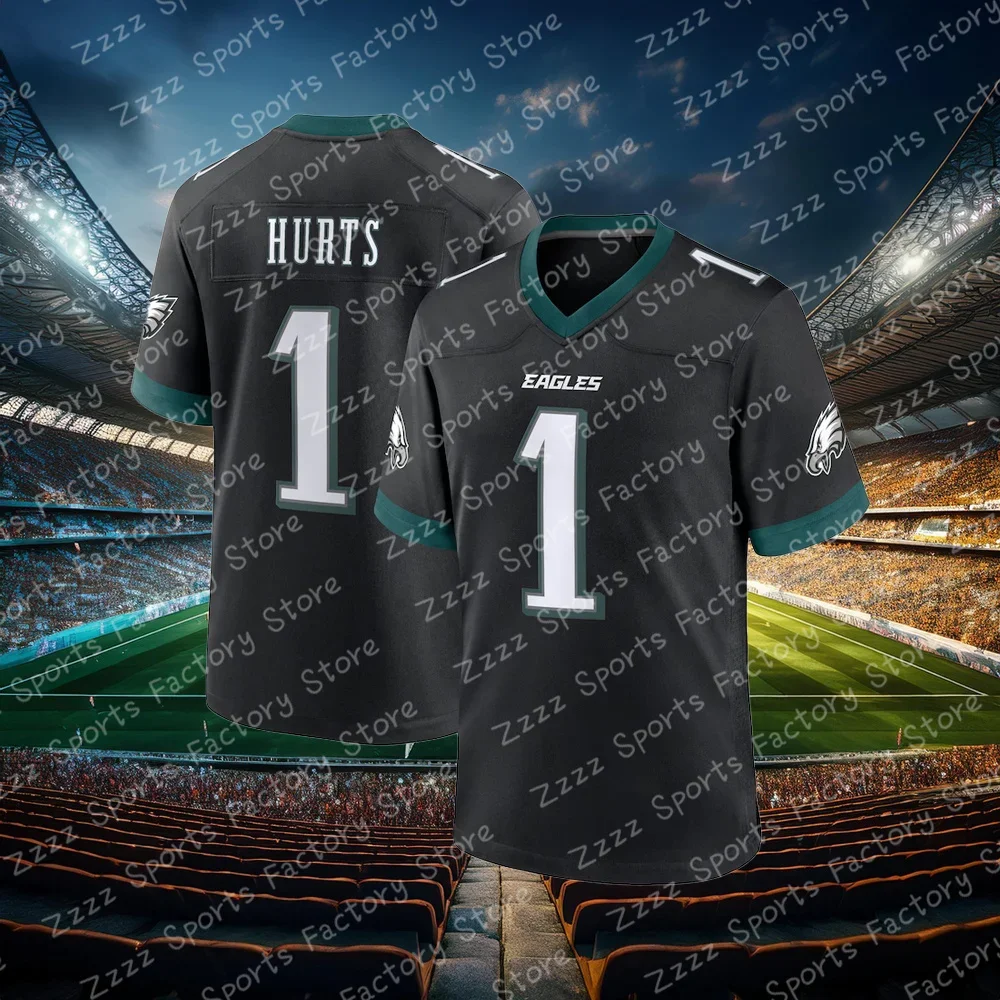 American Short Sleeved Men Summer New Quick Drying Breathable Jalen Hurts Philadelphia Eagles Rugby T-shirt Sports Jersey