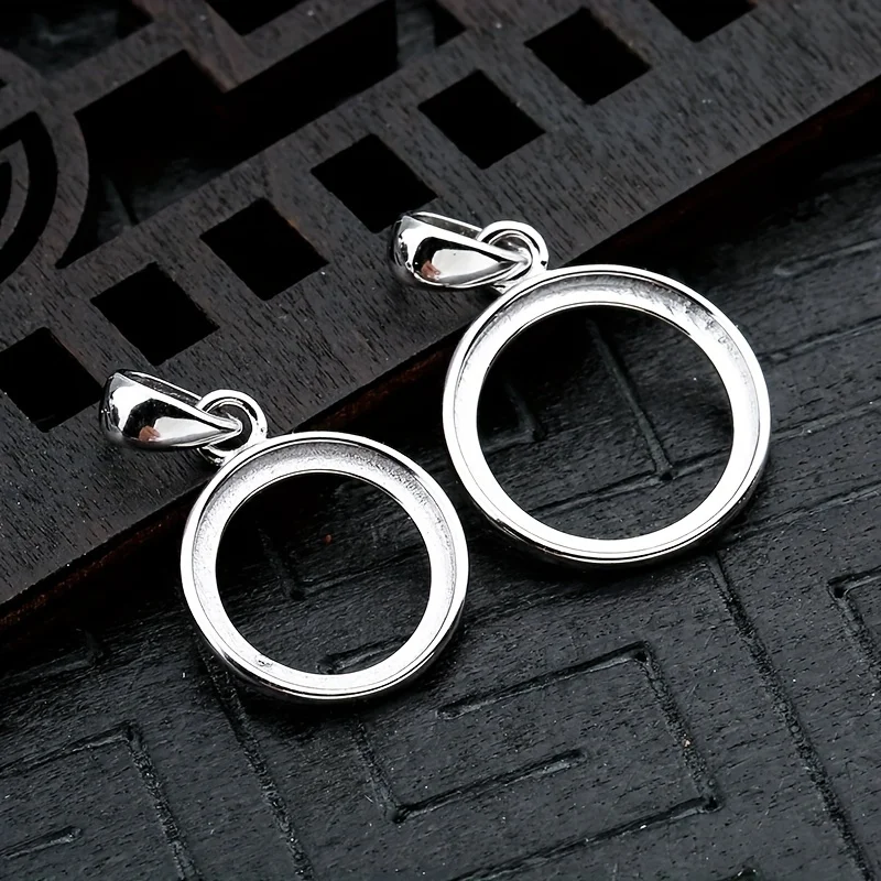 قلادة أحجار كريمة من الفضة الإسترليني الصلبة ، إعداد تمهيد ، إطار إعداد ، نتائج ذاتية الصنع ، 1: