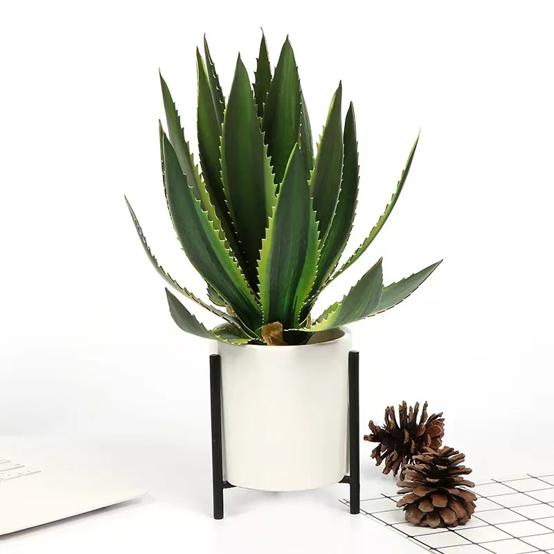 

Artificial Aloe Vera Fake Succulents Simulated Agave Green Tropical Leaves Garden Balcony Office Christmas Party Home Deco Plant