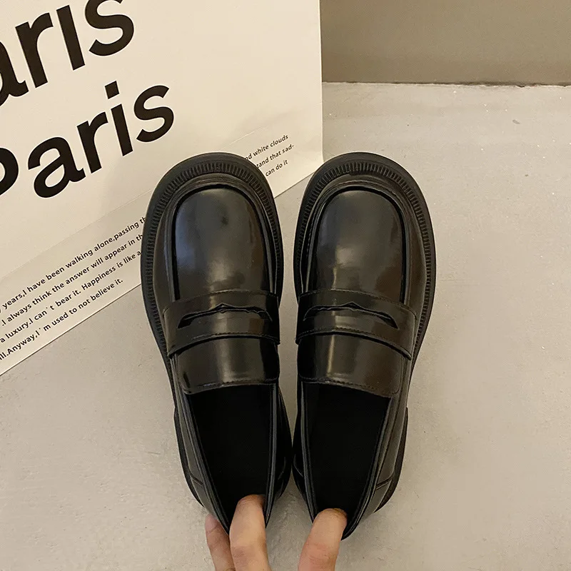 

Brown Round Toe Loafers Women Japanese School Students JK Uniform Shoes Retro Lolita Cosplay Girls Shoes Size 42