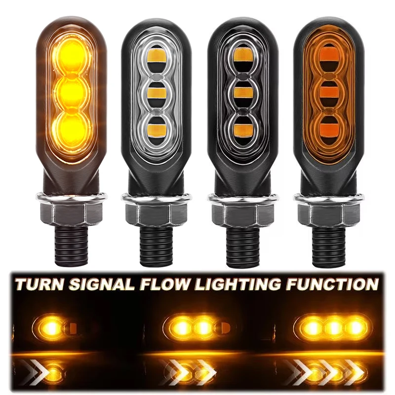Motorrad Mini LED Blinker Lichter Bernstein Fließende richtungs Signal lampe intermitentes moto für kawasaki yamaha cafe racer
