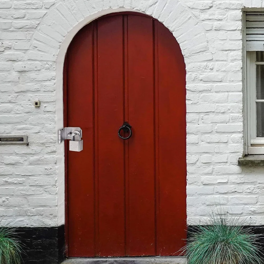 Hasp Latch Stainless Steel 4 Inch 90 Degree Secure Lock for Sliding Swing Barn Doors Padlock Hinge Garage Door Lock