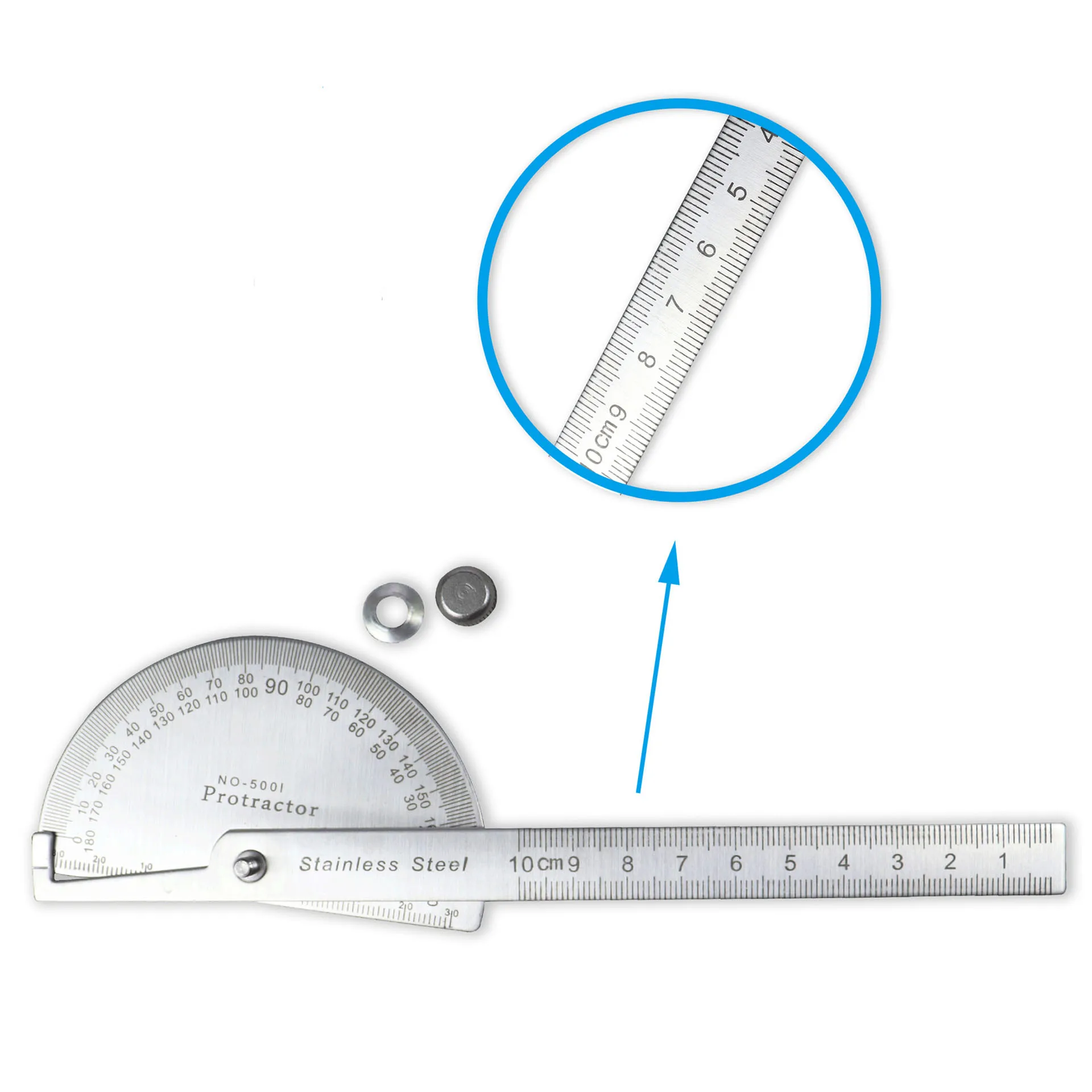 180 Degree Protractor Metal Ruler Angle Meter Stainless Steel Angle Ruler Angle Gauge Angle Finder Goniometer Angle Conveyor