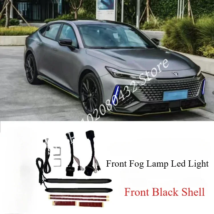 For Changan UNI-V UNIV 2023 2024 Car Front Fog Lamp Led Light Decoration Protector Moulding daytime Replacement Accessories