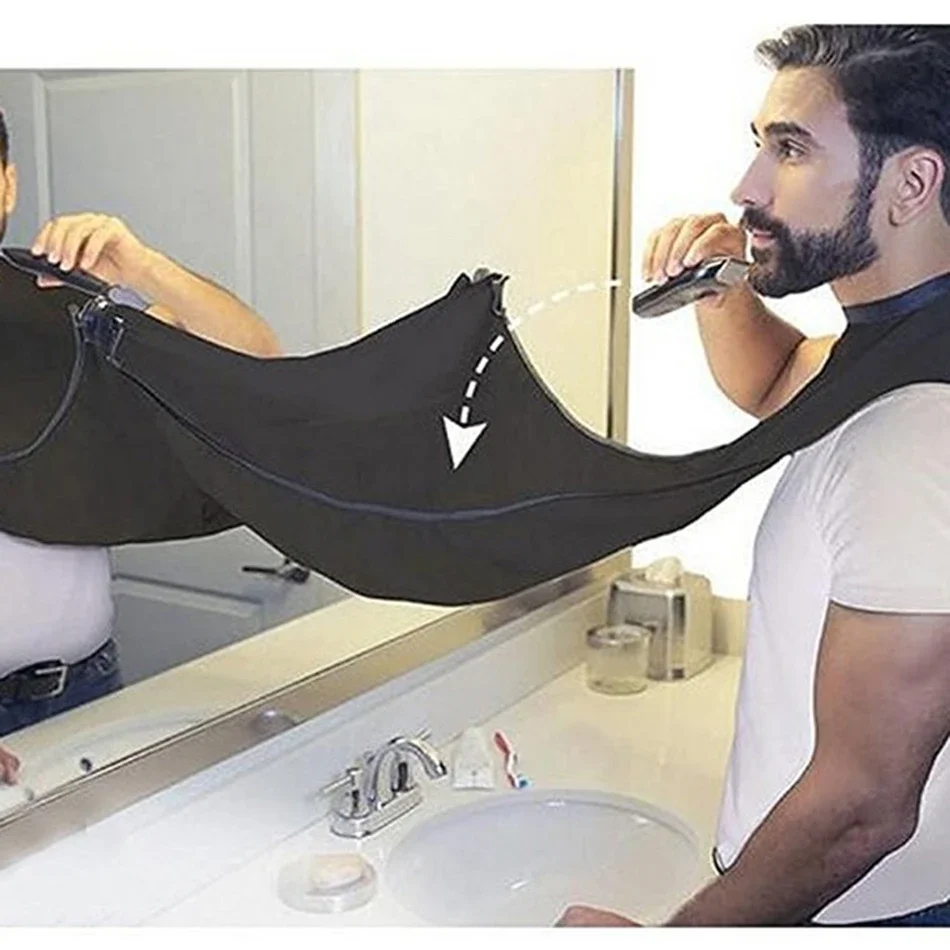 Male Beard Black White Apron Bib Trimmer Facial Hair Cape Sink Shaving Beard Apron Waterproof Bathroom supplies 120x70cm