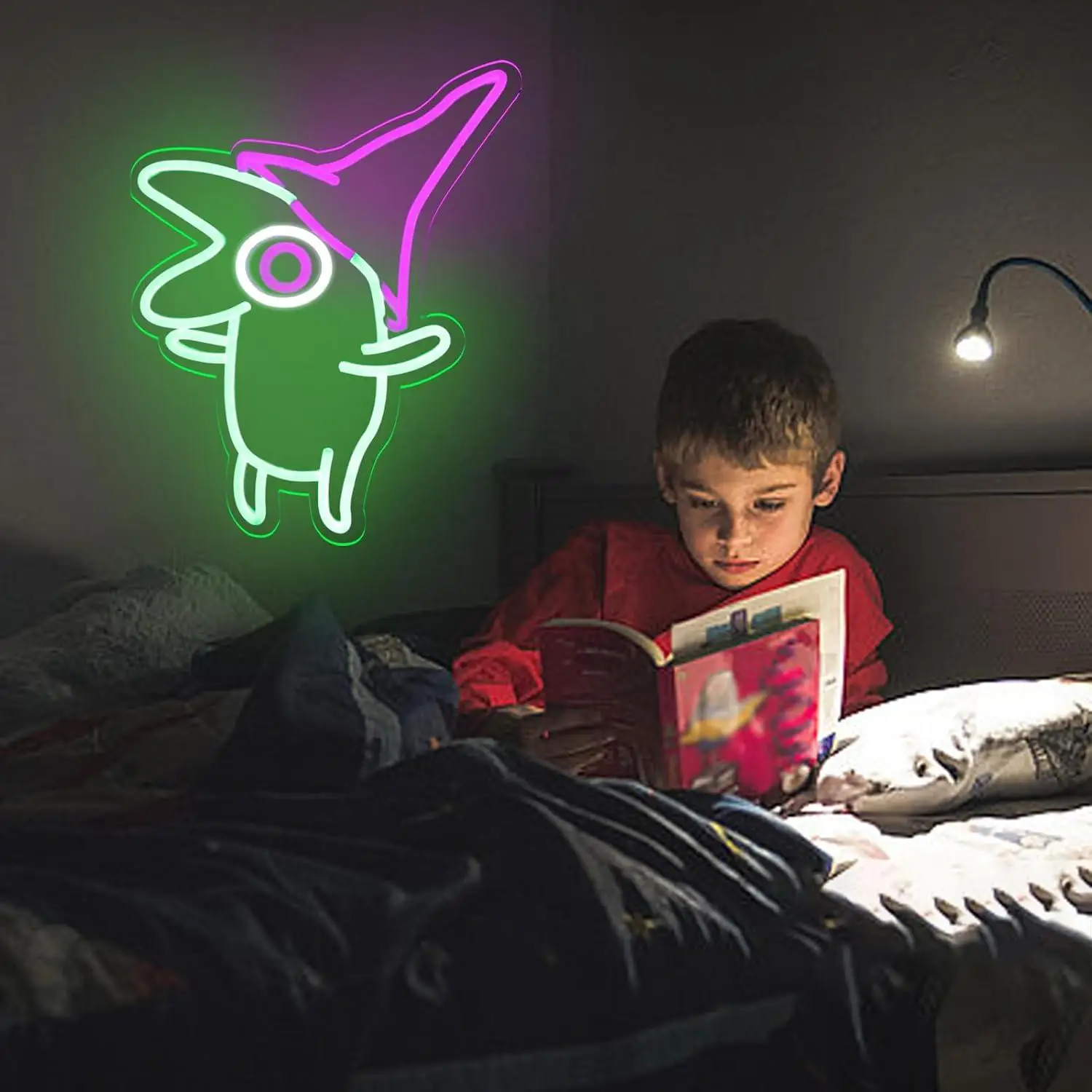 Smile Neon Sign Frog Dimmable LED Neon Lights for Bedroom Game Room Kids Room Wall Decor Birthday Christmas Gifts for Movie Fans view 3