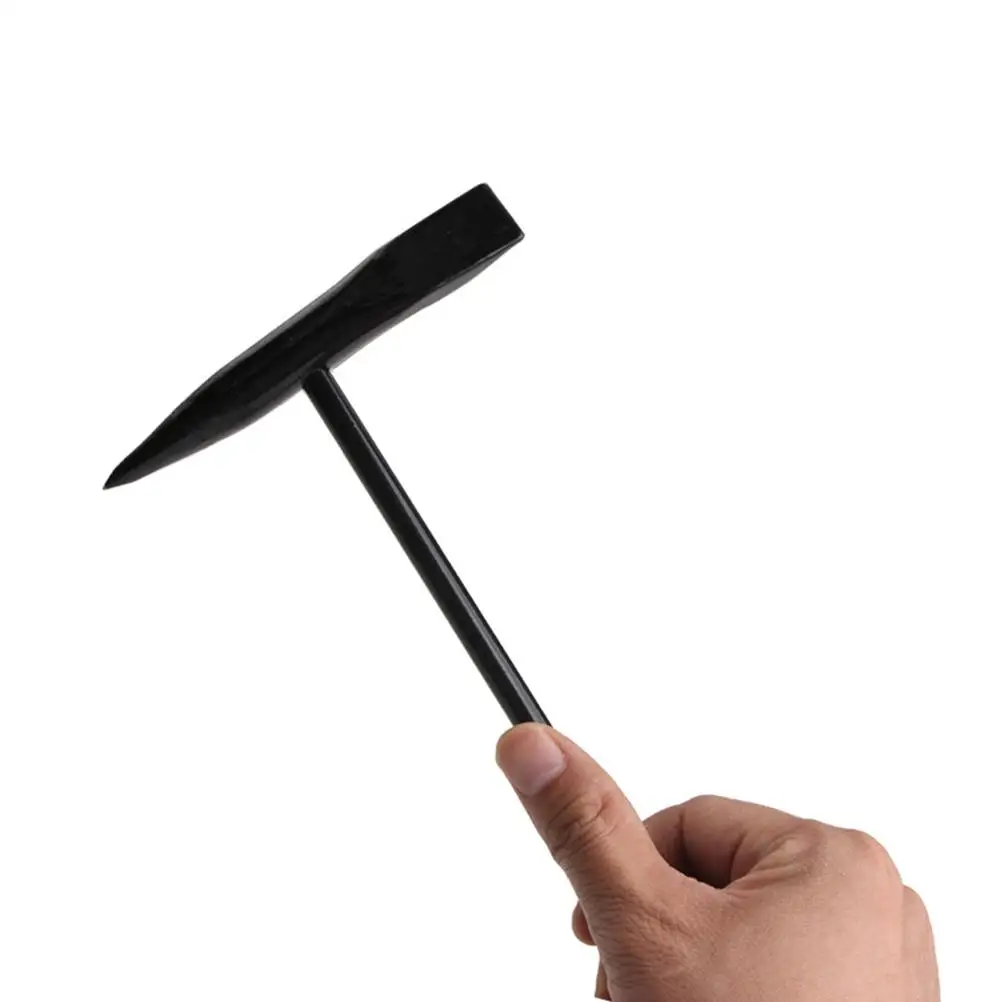 300g High Carbon Steel Derusting Welding Slag Hammer Spring Handle Welder Hammer Anti-loss Hook High- Tool Accessory (Black)