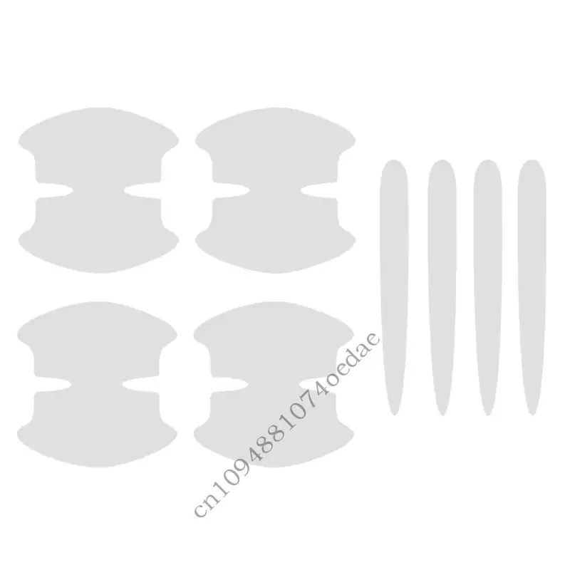 

0XXC Vehicle Door Handle Shield Transparent Adhesive Film Antiscratch Protector Easy To Install For Automotive Exterior 8pcs