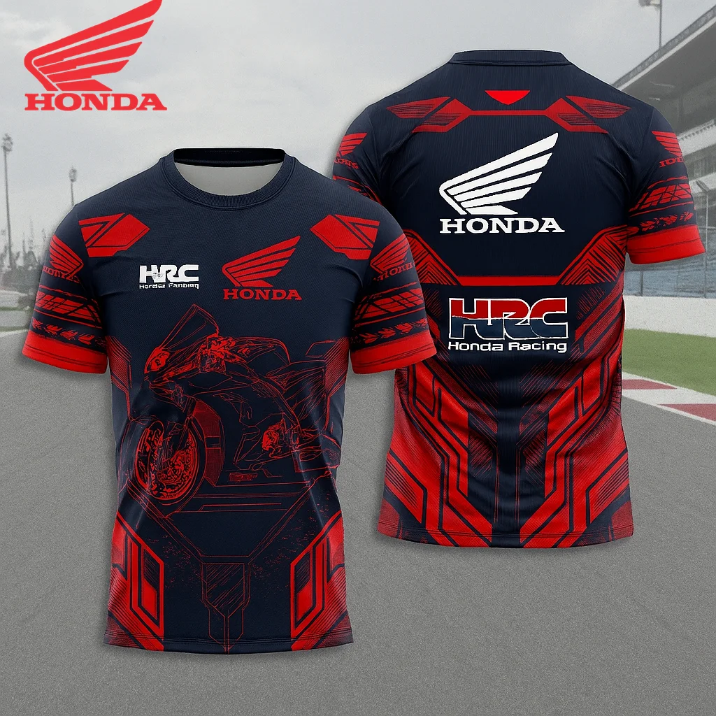 تي شيرت Honda HRC Team للصيف، أكمام قصيرة للرجال قابلة للتنفس وممتصة للعرق، ملابس يومية لسباق الدراجات النارية وركوب الدراجات #2