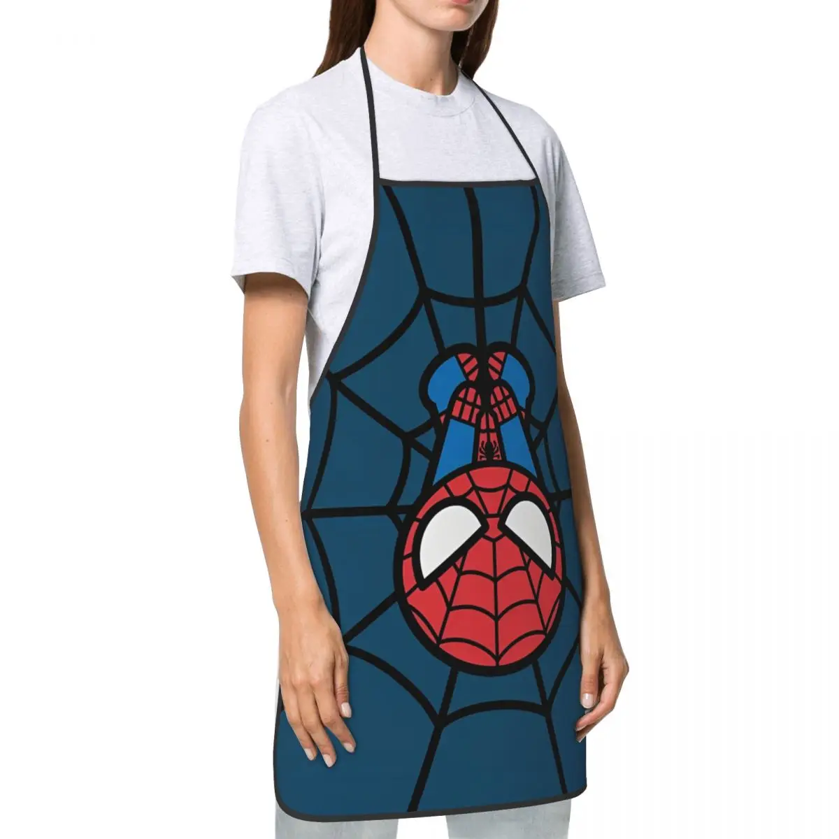 Spider Man Apron Waterdrop Resistant Adjustable Tie Cooking Kitchen Apron for Men Women Chef Gifts