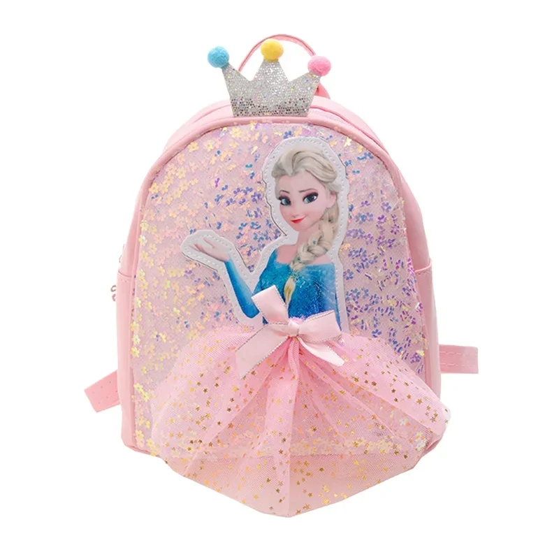 MINISO Kawaii Frozen School Bag  for Girl Kindergarten Student Kids Cute Cartoon Princess Backpack Cartoon Backpacks