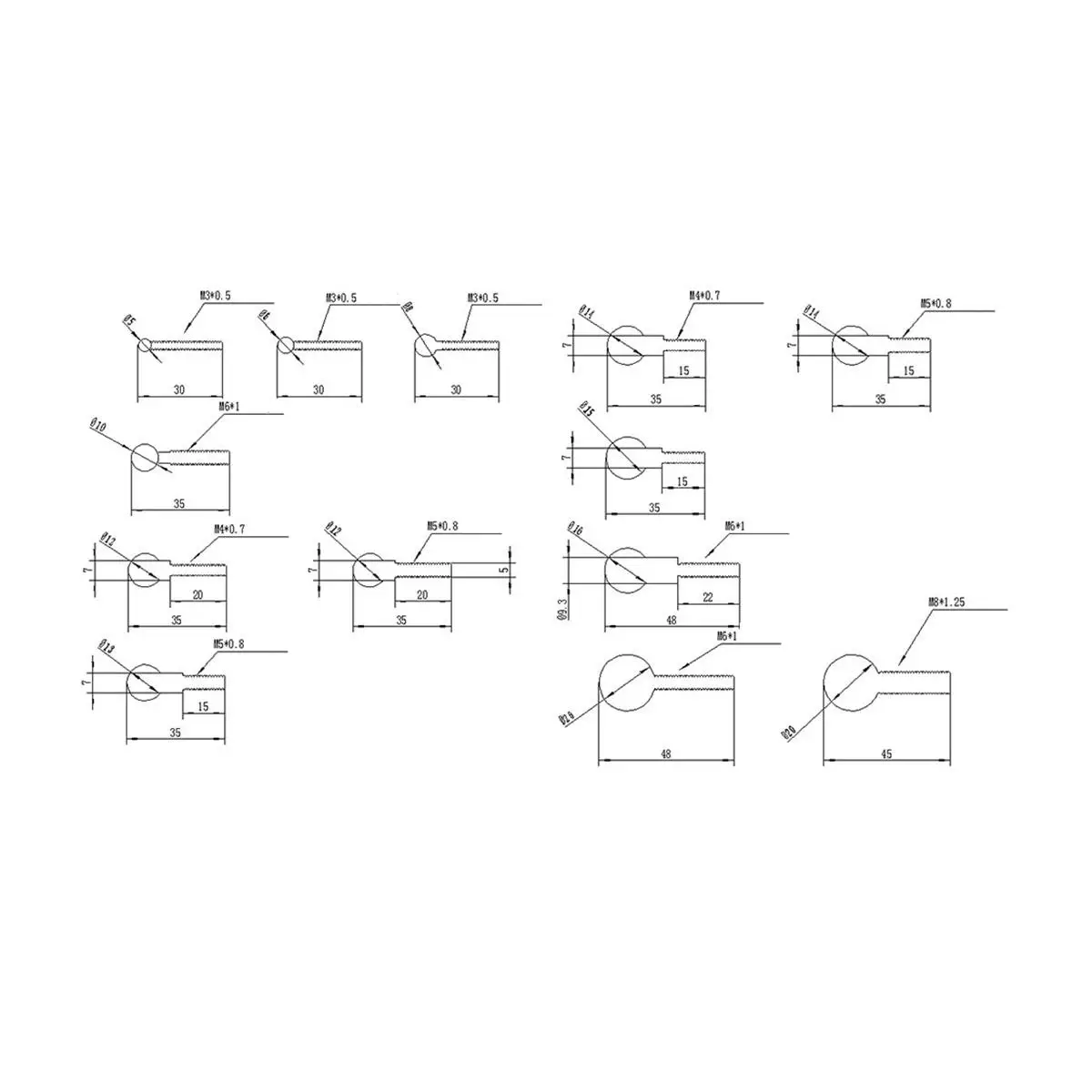 Сферический шариковый винт, аксессуары для 3D-принтеров, диаметр 20 мм, углеродистая сталь, резьба, никелирование, детали для предотвращения ржавчины с ЧПУ