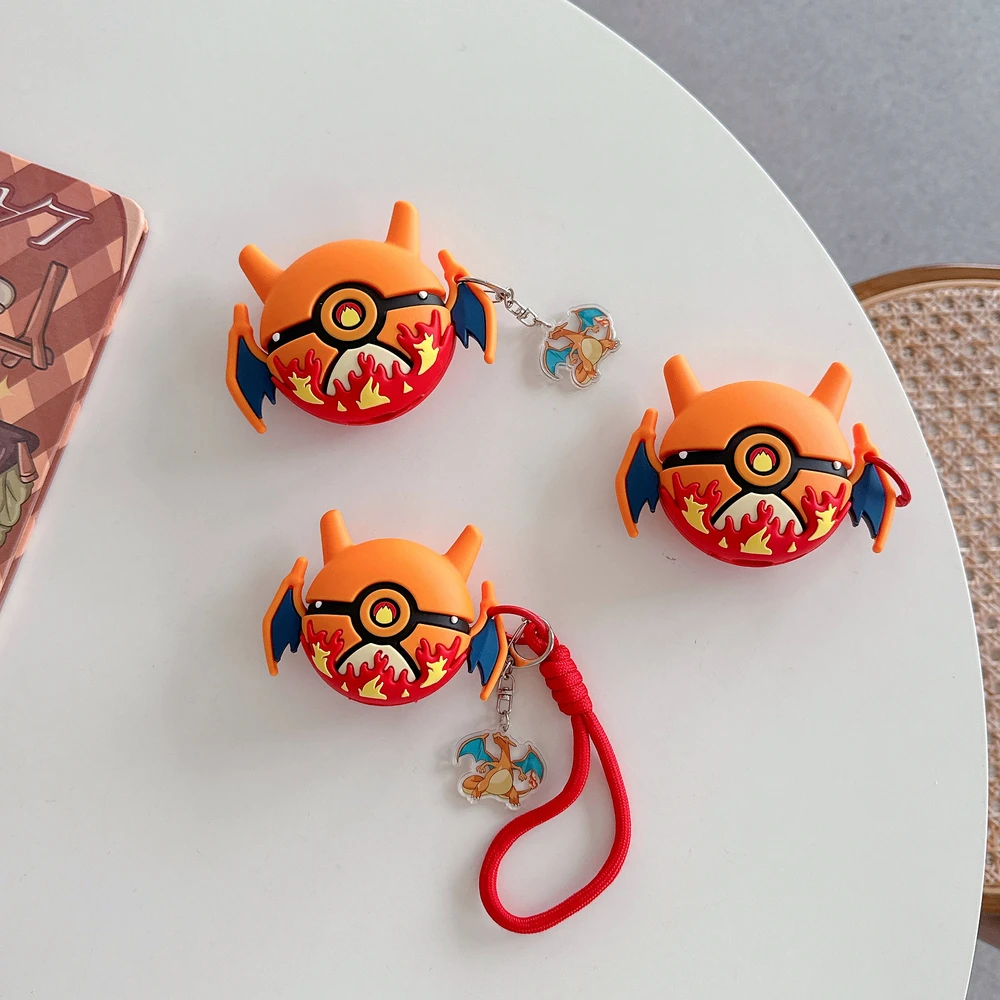 3D Pocket Monsters Pokemon Charizard Poké Ball Earphone Case For Airpods 4 Pro 3 2 Wireless Bluetooth Headset Protective Cover