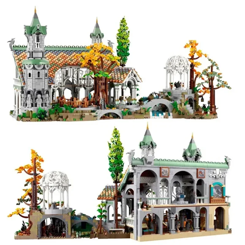 6167pcs Film Series Rivendells Street View of the Rings Building Blocks Model Compatible 10316 Style Bricks Toy Kids Xtmas Gifts