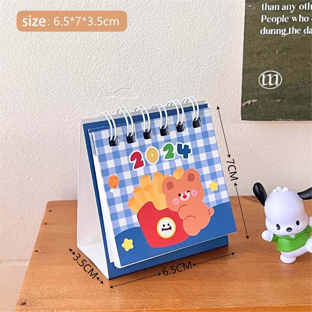 2024 Mini Desktop Small Table Calendar Student Desktop Small Decoration Daily Clock in Self discipline Small Calendar