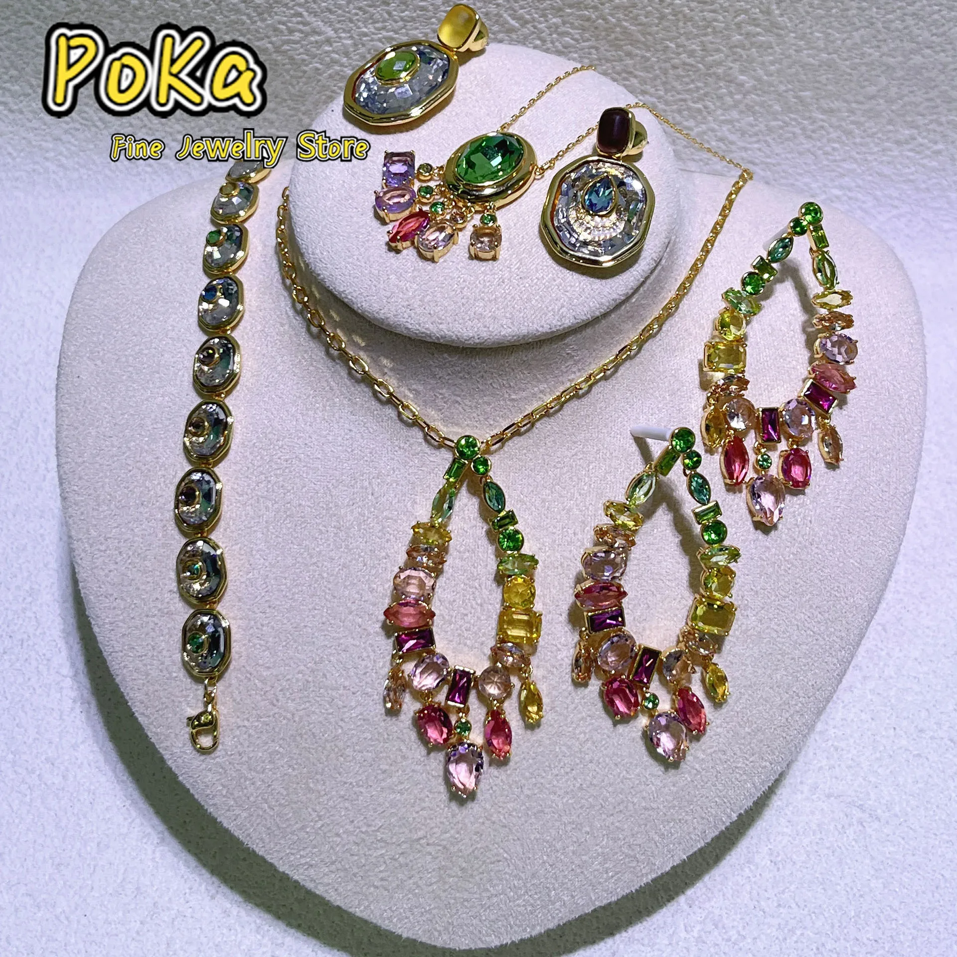 

Набор украшений Poka: модные серьги и ожерелье с цветными кисточками, высокое качество, новинка к Новому году, подарок для женщин