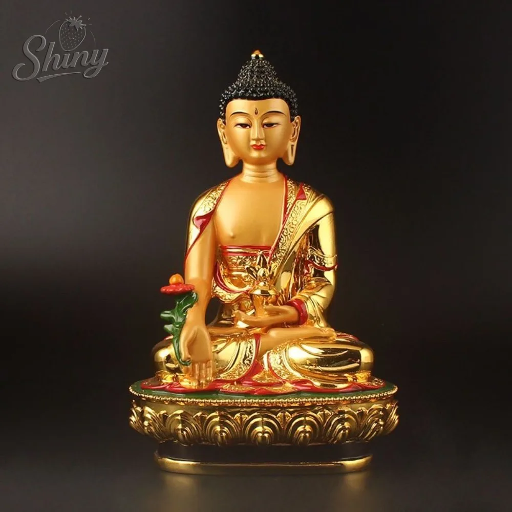 

21cm Gold Plating Tibetan Medicine Buddha Statue Figurine Putting Decoration Home Decor Statues for Decoration