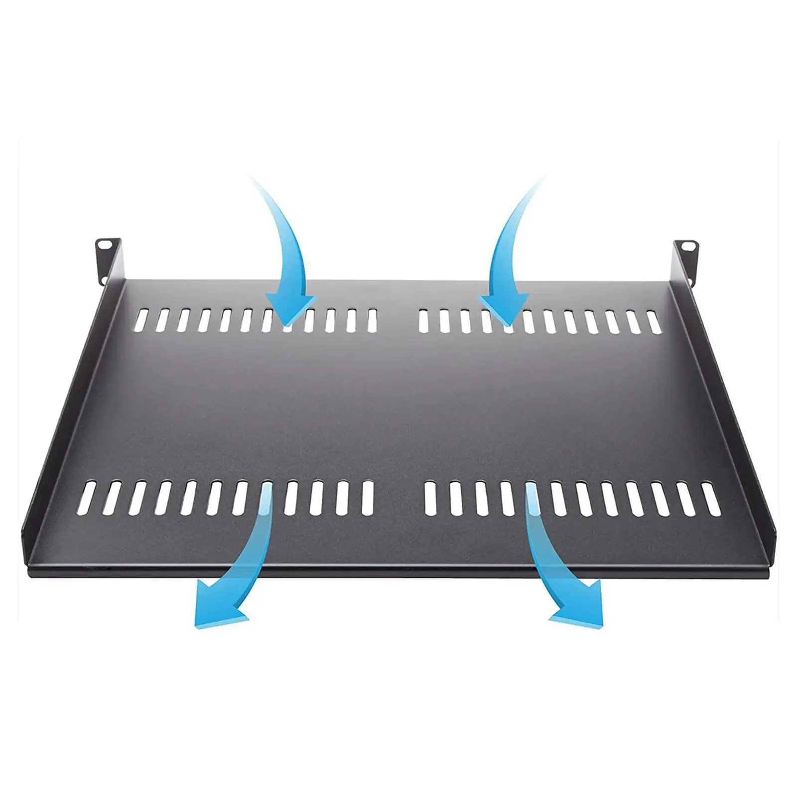 Steel Cantilever Server Rack Shelf 1U Vented Mounting Tray Universal for 19 Inch Network Cabinets