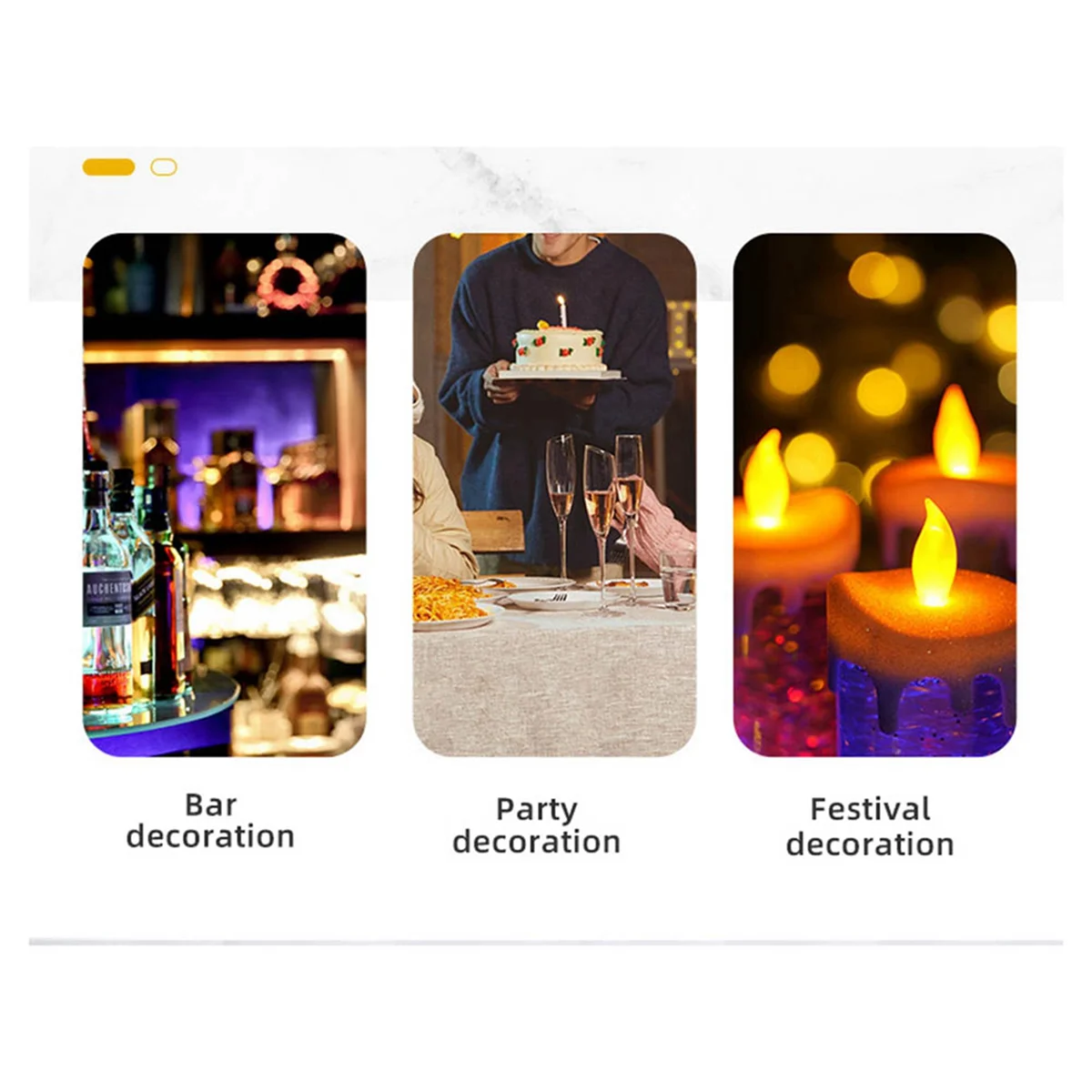 75STO-2X LED-Weihnachtskerzen, farbwechselnde LED-Wasserkerze mit glitzernden flammenlosen LED-Kerzenlichtern, Schreibtisch, Tisch, Rot
