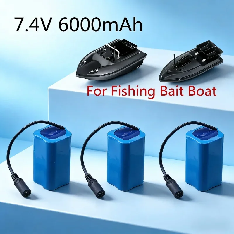 

Аккумулятор Limskey 7.4V 6000mAh для радиоуправляемых лодок-приманок T188 T888 2011-5 (1/2/3/4/5 шт.)