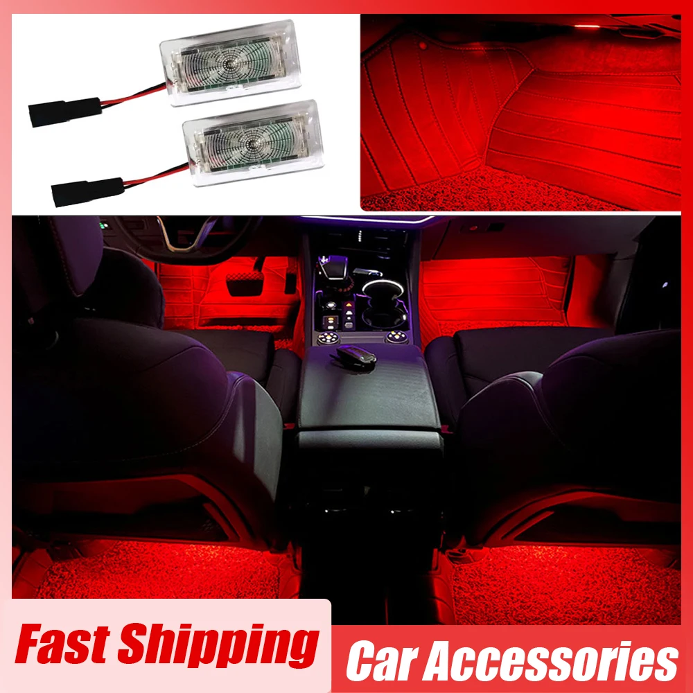 2x Car 18 Modes LED Light Car Decorative Light Car Footwell Atmosphere Lamp Auto Accessories for Tesla Model 3 Model Y 2014-2023