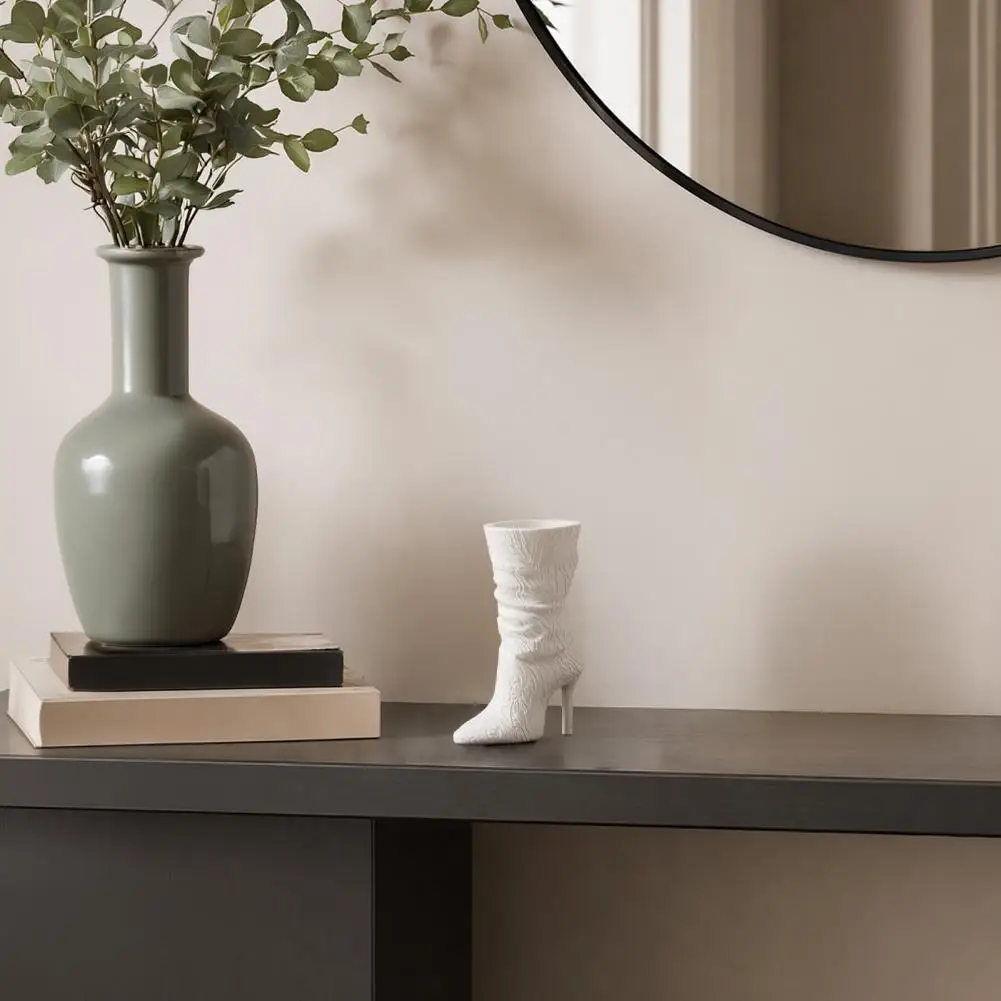 Niche Home Decoration High-heeled Shoe Vase 3d Printed Home Decor Sculpture Stylish Flower Holder for Dried Artificial Floral