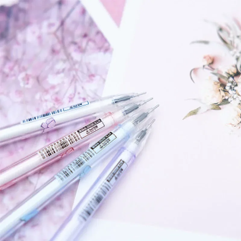 4 عبوات من أقلام الجل على شكل فراشة لطيفة، قلم توقيع للكتابة على الطلاب، مستلزمات مدرسية، أدوات مكتبية، لون عشوائي