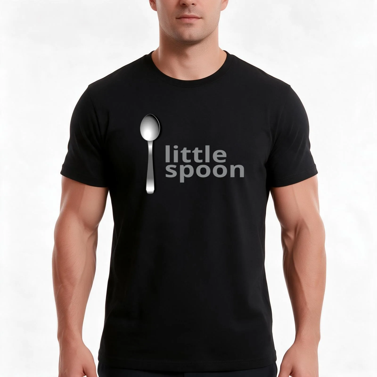 Little Spoon T-Shirt, Summer Casual Cotton Tee, Oversized Streetwear Tops, Vintage Graphic Print, Loose Fit Short Sleeve