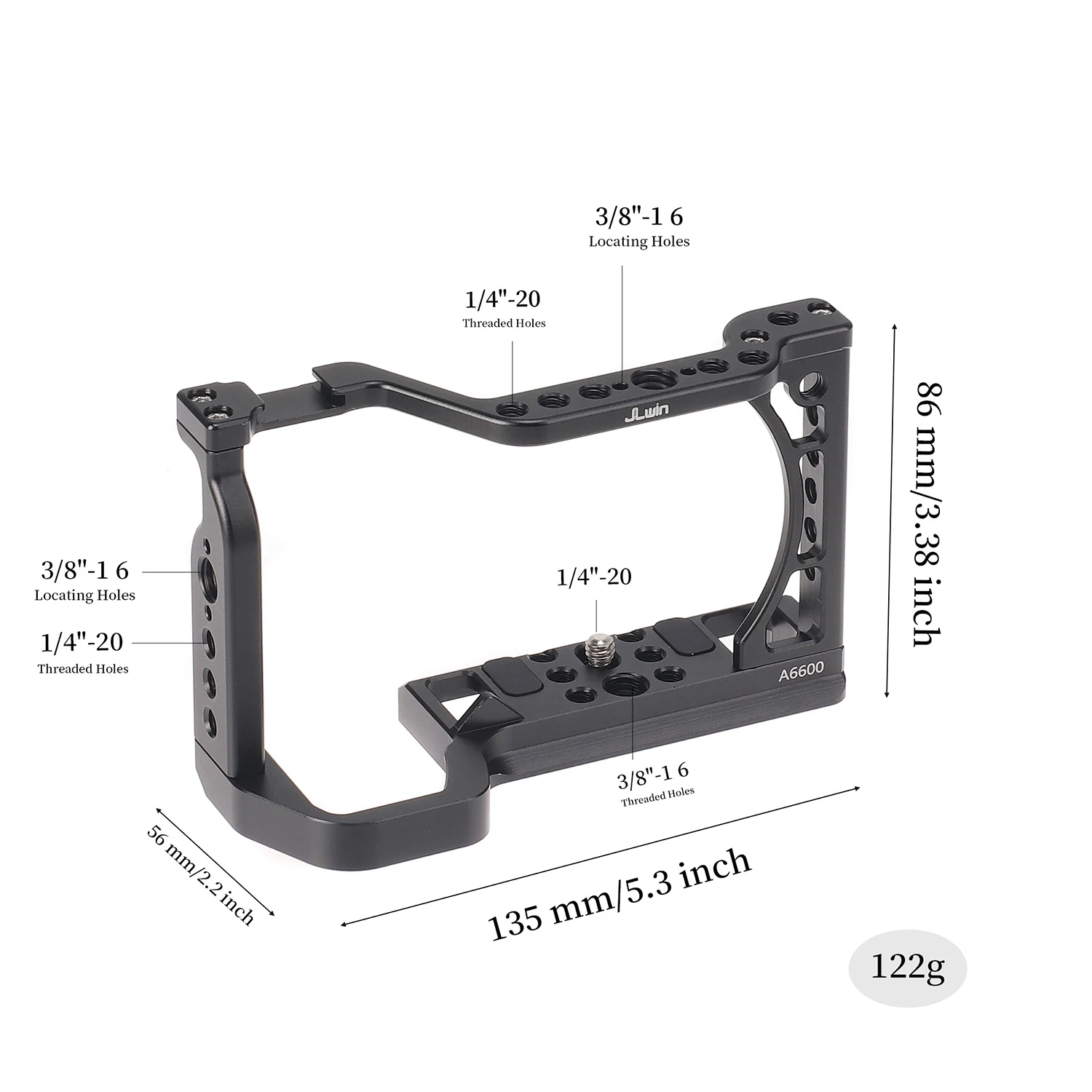 Camera Cage for Sony A6600 Mirrorless Camera Metal Protective Frame Cover Camera Rabbit Case Vertical Shooting L Shape Bracket