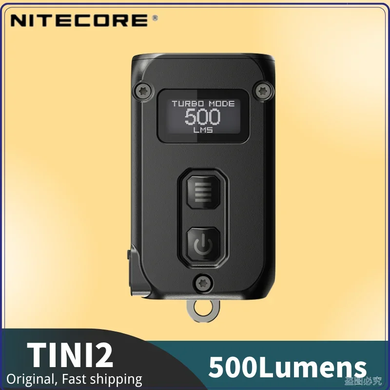 NITECORE Tini2 Keychain Light 500Lumens USB Rechargeable 5 Lighting Modes OLED Display Mini Led Flashlight