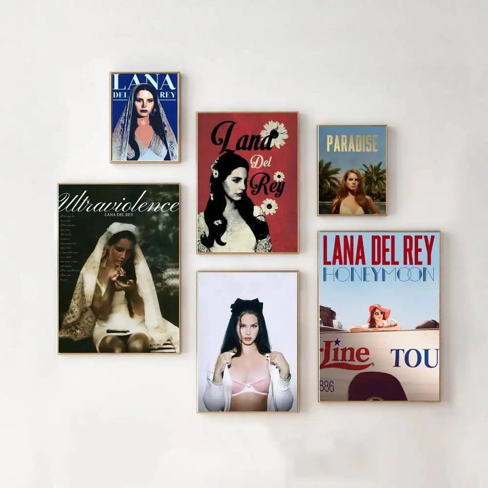 1 قطعة المغني لانا ديل ري ملصق جدار ديكور فني للمنزل غرفة ديكور اللوحة الرقمية غرفة المعيشة مطعم المطبخ الفن #4