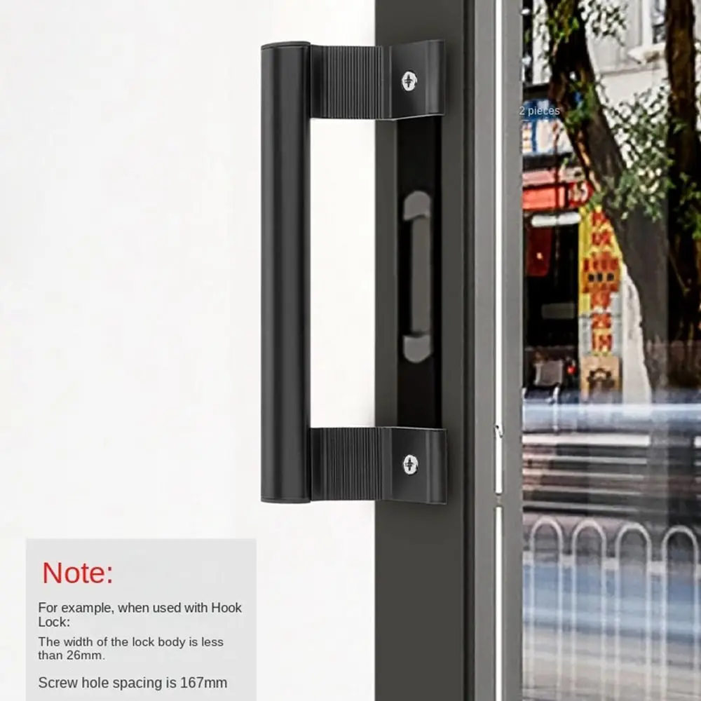 Punch-free Furniture Cabinet Handle Aluminium Alloy Sliding Barn Door Handle Pull And Flush Hardware Set Wood Door Drawer Handle
