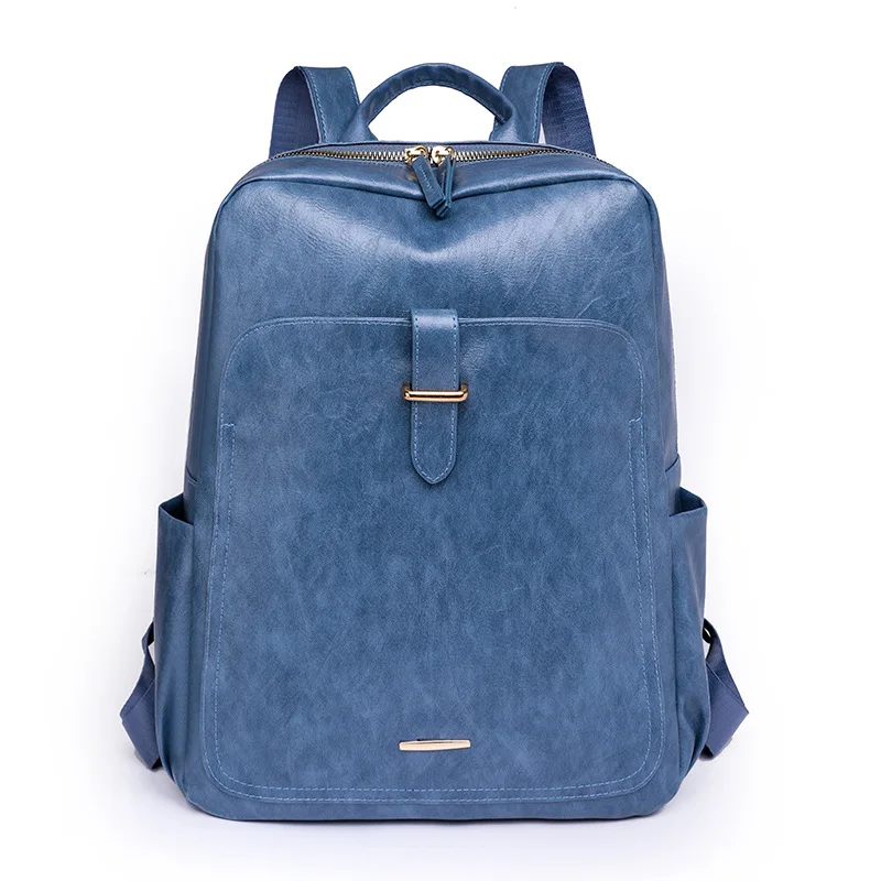 Imagem -06 - Mochila de Couro Macio para Mulheres Grande Capacidade Impermeável Casual Ipad Móvel Simples Retrô Moda Novo 2023