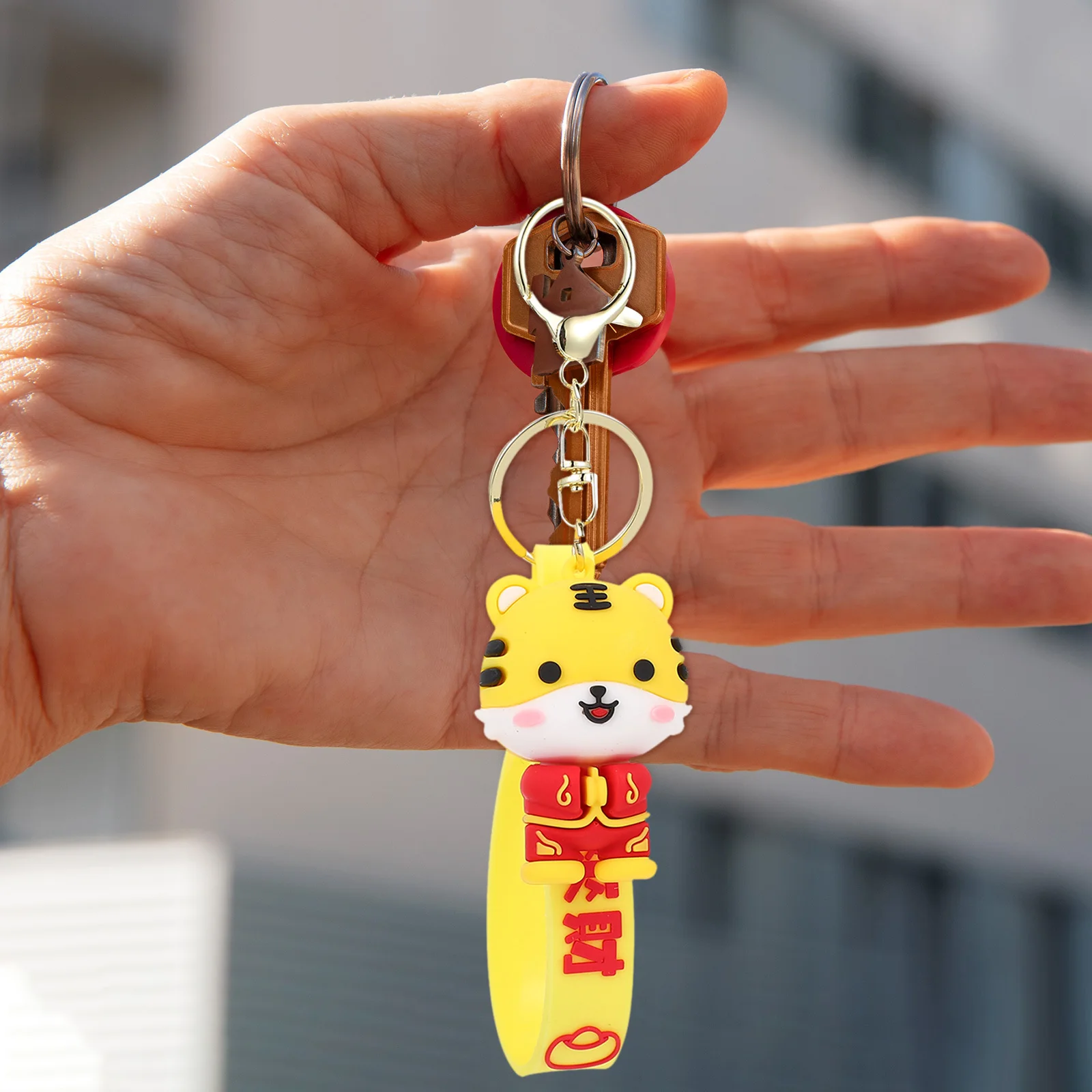 أنيق النمر العام مفتاح سلسلة قلادة معلقة ديكور قسط المواد المفاتيح ملحق للأطفال حقيبة معلقة قلادة #5