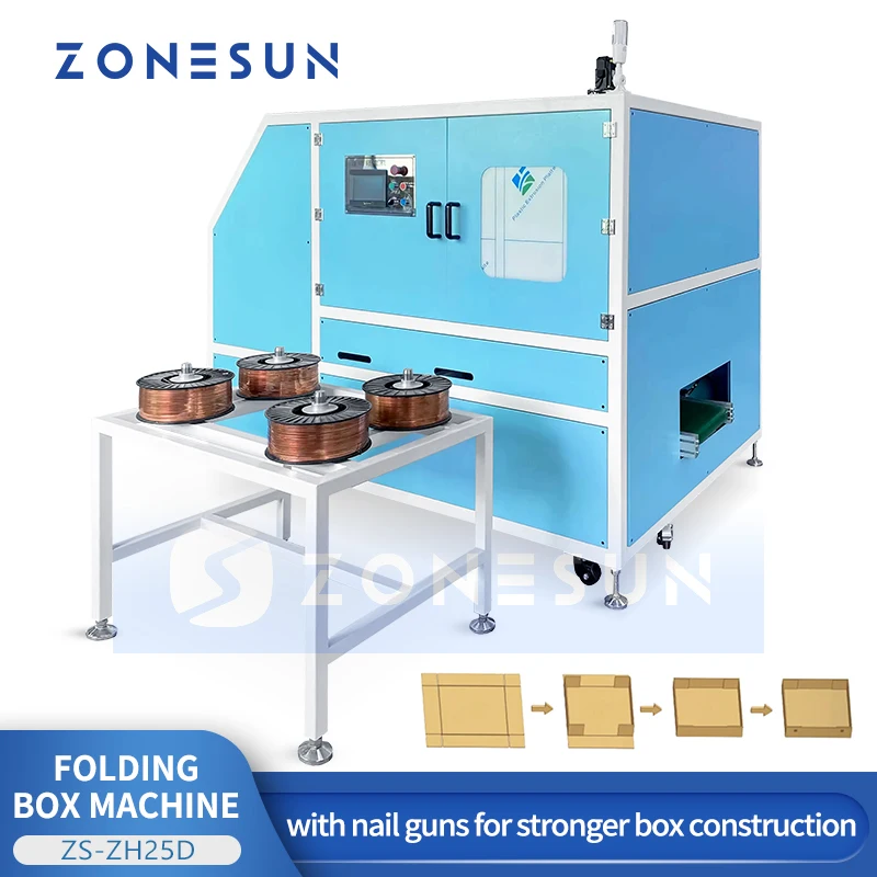Zonesun ZS-ZH25D Cartoning Machine Cardboard Box Making Machine Automatic Tray Forming and Stapling Machine