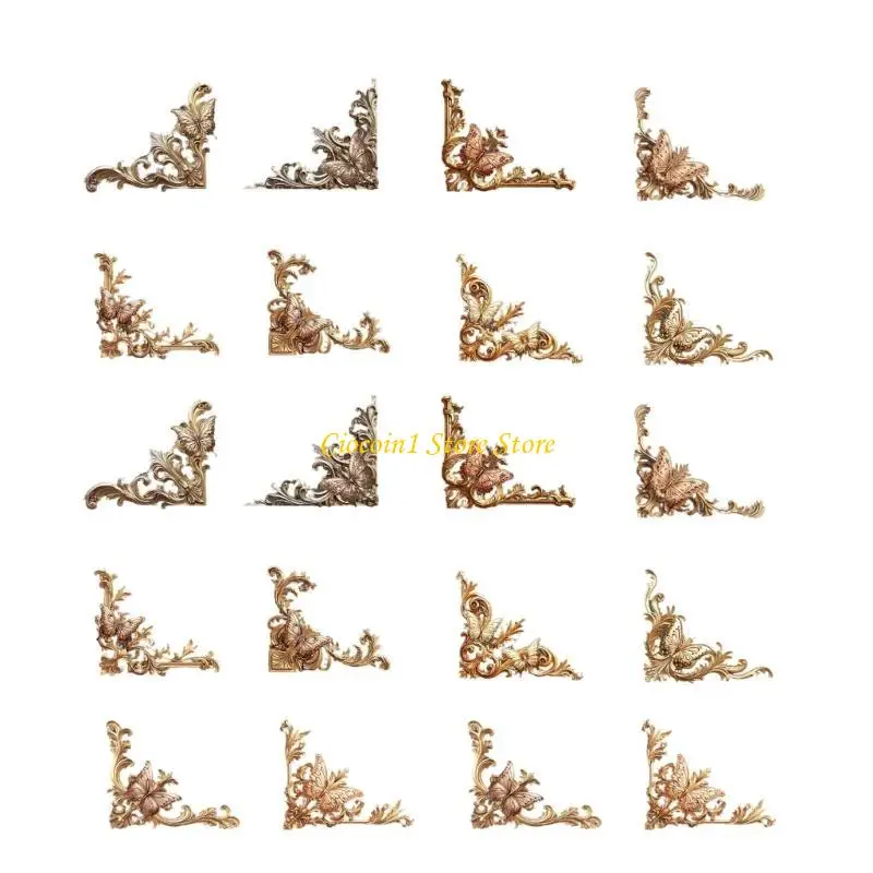 20Pcs Vintage Hollowed Corner Sticker Journal Border Sticker for Scrapbooking Journal Photo Album Phone Case Art Craft