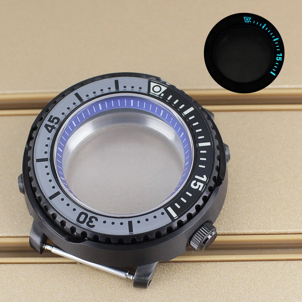 43.3 مللي متر 20ATM غواص ساعة حافظة C3 الحافة الياقوت الزجاج ل وزارة الدفاع التونة المعلبة NH35 NH36 NH38 4R36 حركة أسود/أبيض أجزاء حلقة